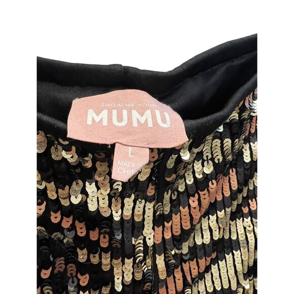 SHOW ME YOUR MUMU WOMEN'S CHEETAH / LEOPARD SEQUIN GRETTA FLARE PANTS - Sz Large - Picture 7 of 14